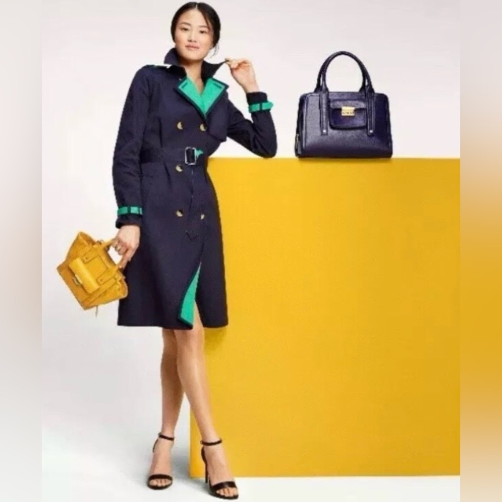 NWT Philip Lim For Target Women’s  Trenchcoat Navy Green Size Small